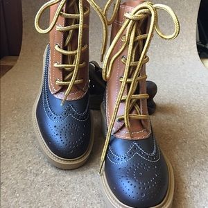 CHLOE Franne Lace Up Wing Tip Boots Size 37